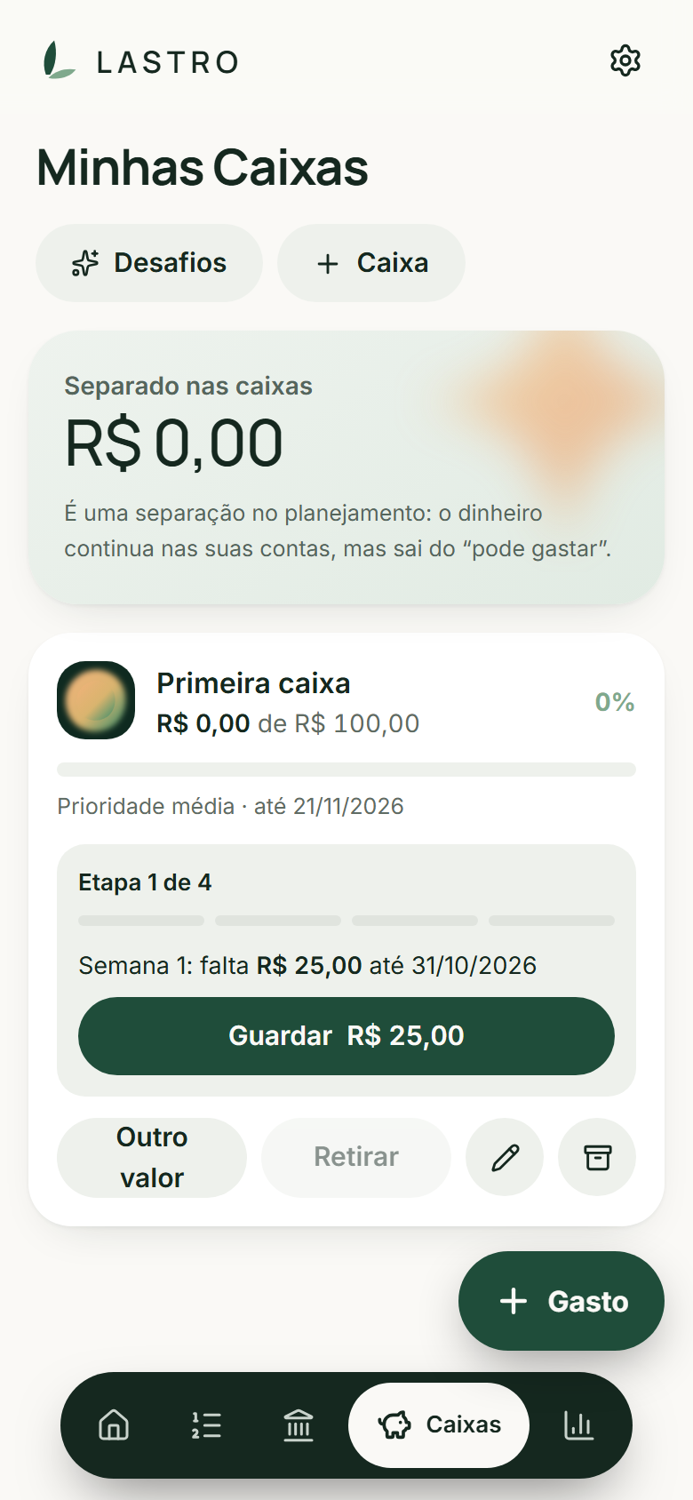 Caixas e desafios para guardar